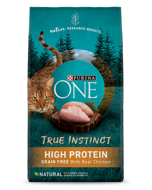 Purina ONE True Instinct Natural Real Chicken Plus Vitamins & Minerals High Protein Grain-Free Dry Cat Food, 14.4-lb bag