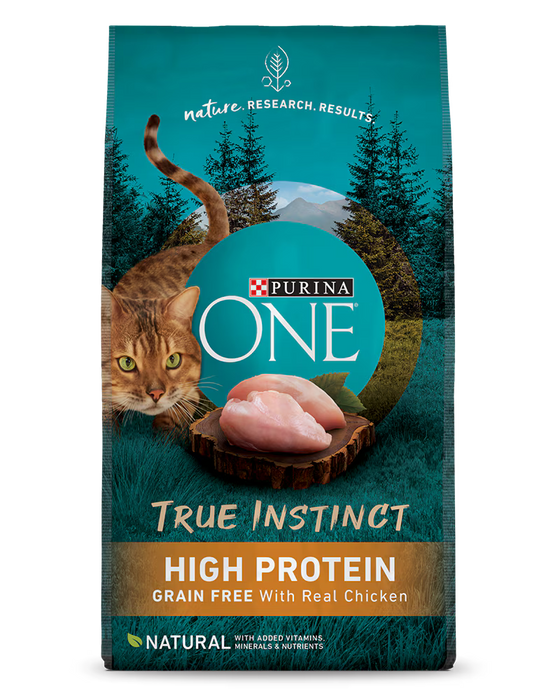 Purina ONE True Instinct Natural Real Chicken Plus Vitamins & Minerals High Protein Grain-Free Dry Cat Food, 14.4-lb bag