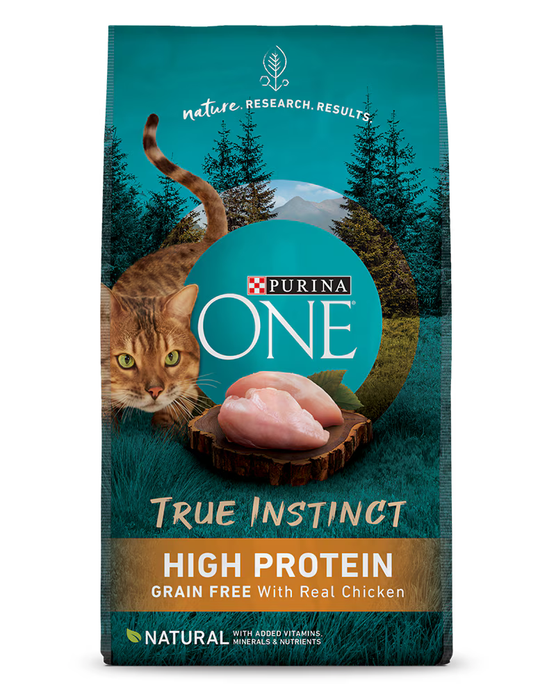 Purina ONE True Instinct Natural Real Chicken Plus Vitamins & Minerals High Protein Grain-Free Dry Cat Food, 14.4-lb bag