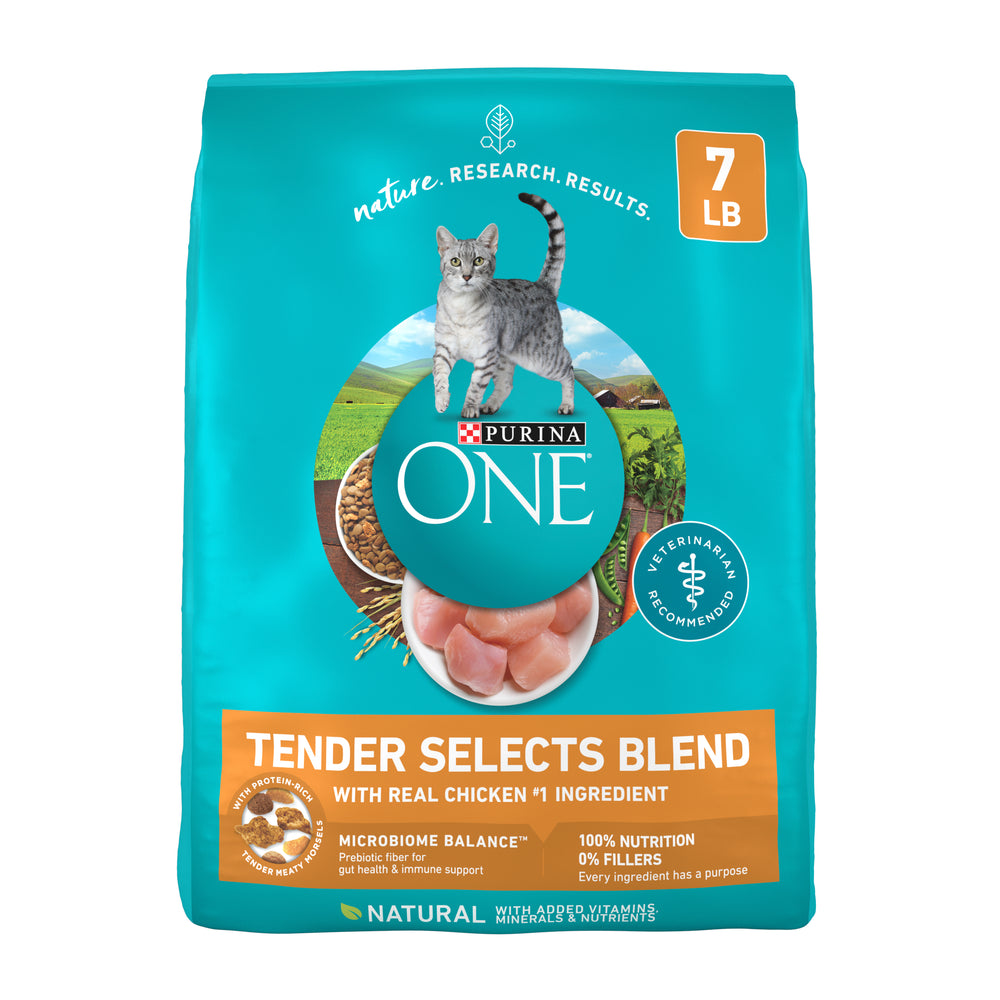 Purina ONE Tender Selects Blend With Real Chicken Adult Dry Cat Food, 7 lb