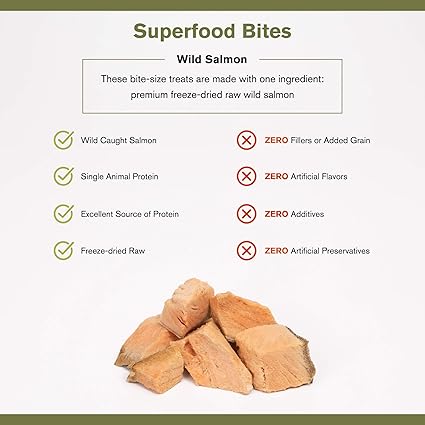 Badlands Ranch Air Dried Superfood Bites Salmon Dog Treats 4 oz