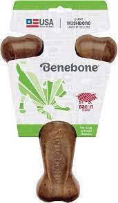 Benebone Bacon Wishbone Durable Dog Chew Toy