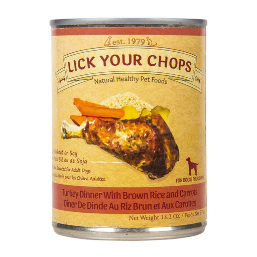 Lick Your Chops Canned Turkey Dinner with Brown Rice and Carrots Dog Food