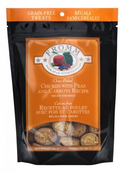Fromm Four Star Grain Free Chicken with Peas and Carrots 8oz Bag of Dog Treats