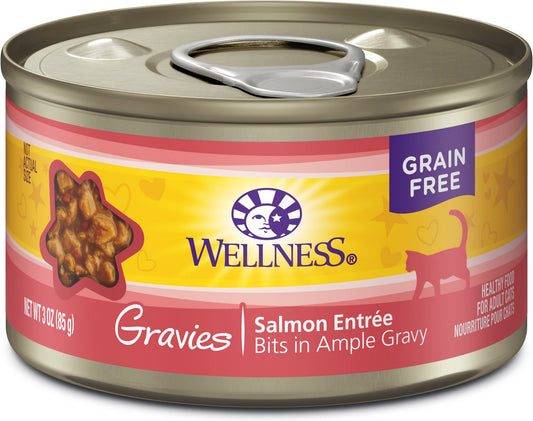 Wellness Natural Grain Free Gravies Salmon Dinner Canned Cat Food