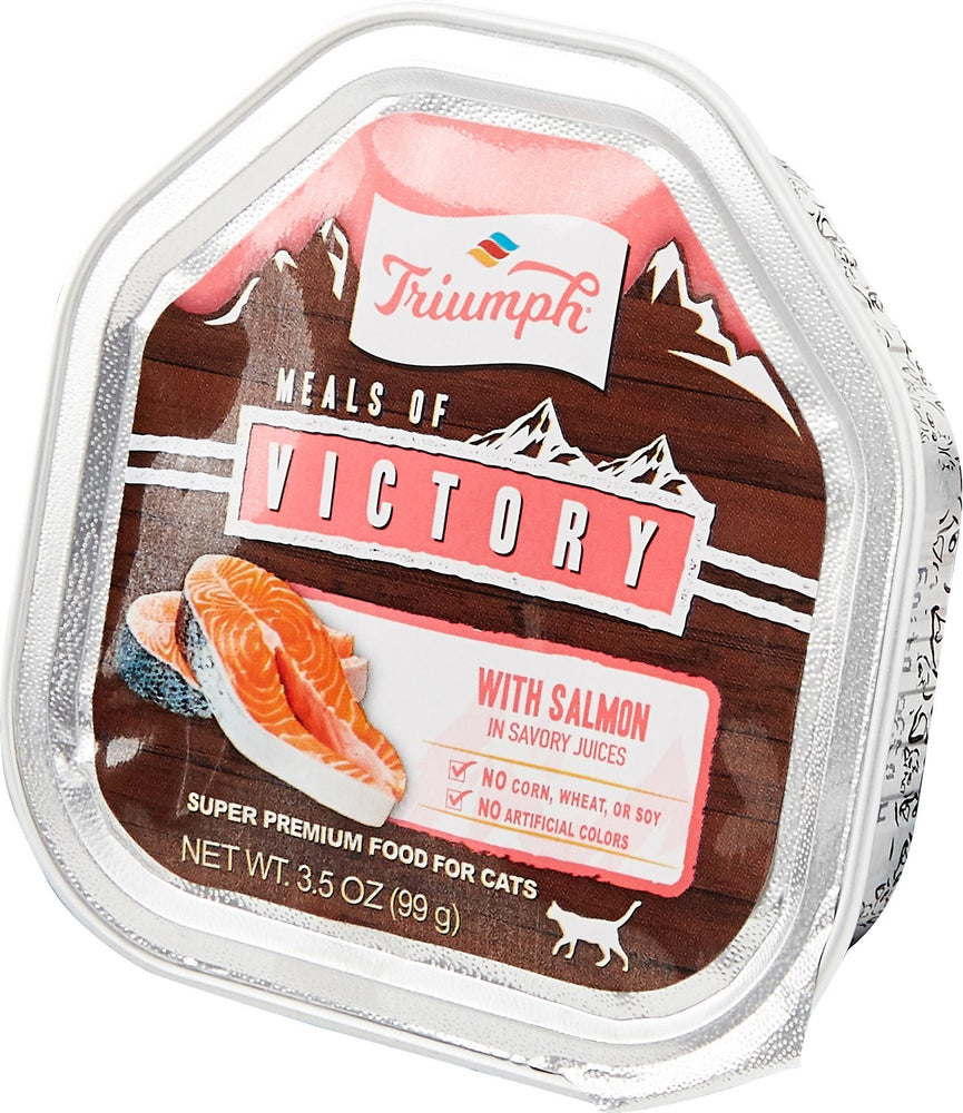Triumph Meals Of Victory Salmon In Savory Juices Recipe Super Premium Wet Cat Food Cup