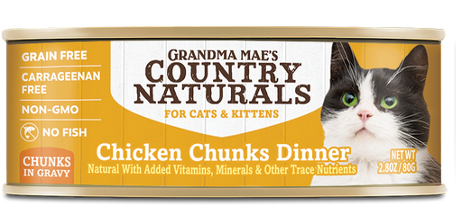 Grandma Mae's Country Naturals Grain Free Chicken Chunks in Gravy Canned Wet Food For Cats 2.8oz/24