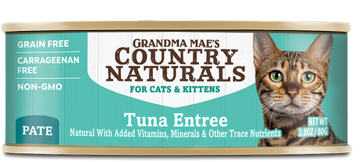 Grandma Mae's Country Naturals Tuna Entree Pate Canned Wet Food For Cats 2.8oz/24