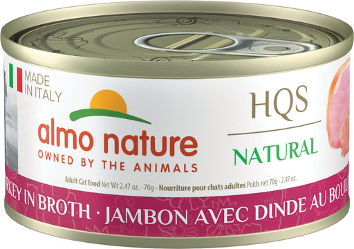 Almo Nature HQS Made in Italy Ham and Turkey In Broth Canned Cat Food