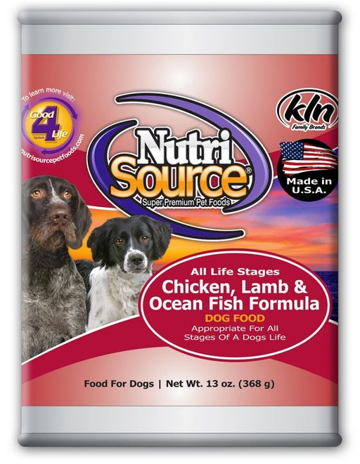 NutriSource Adult Chicken, Lamb & Ocean Fish Canned Dog Food