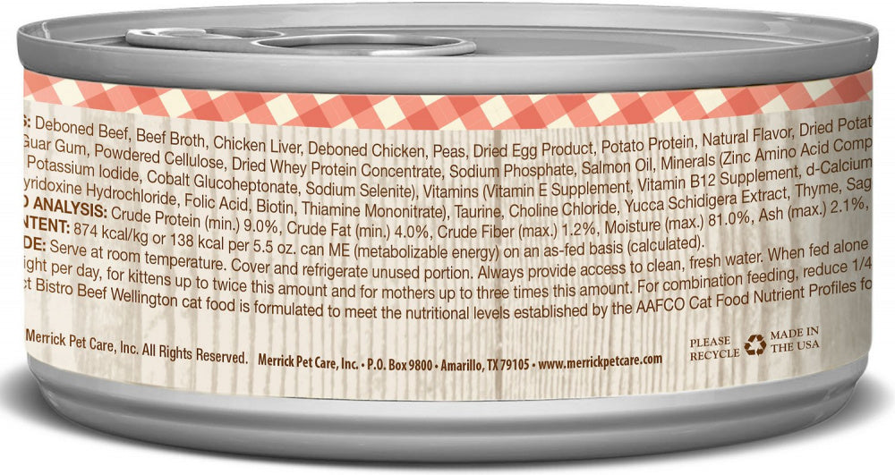 Merrick Purrfect Bistro Beef Wellington Grain Free Canned Cat Food