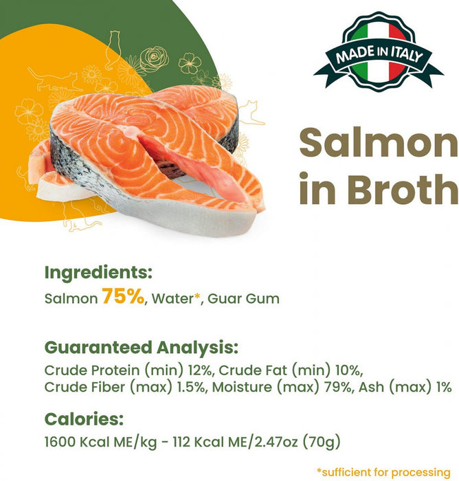 Almo Nature HQS Natural Cat Grain Free Salmon In Broth Canned Cat Food