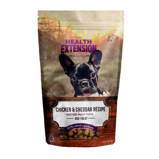 Health Extension Bully Puffs Chicken and Cheddar Dog Treats