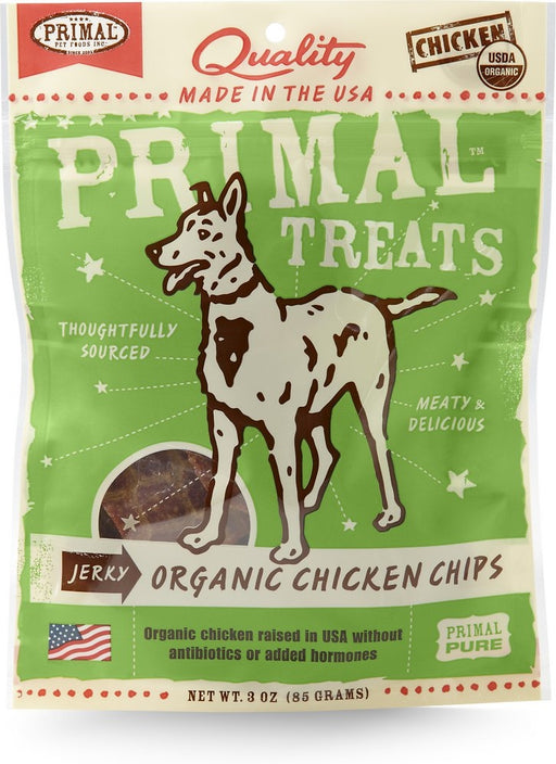 Primal Jerky Grain Free Organic Chicken Chips Dog Treats