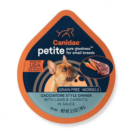 Canidae Grain Free PURE Petite Small Breed Cacciatore Style Dinner Morsels with Lamb and Carrots in Sauce Wet Dog Food