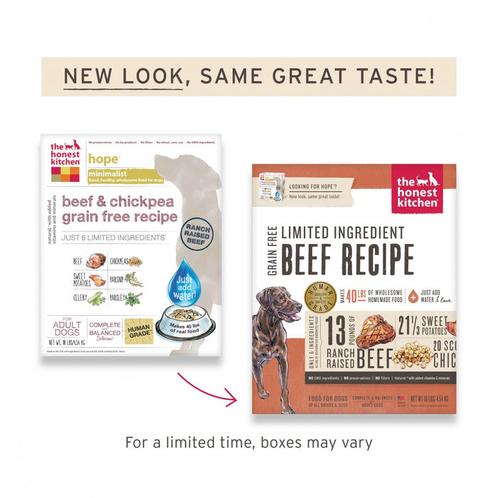 The Honest Kitchen Grain Free Beef Recipe Dehydrated Dog Food