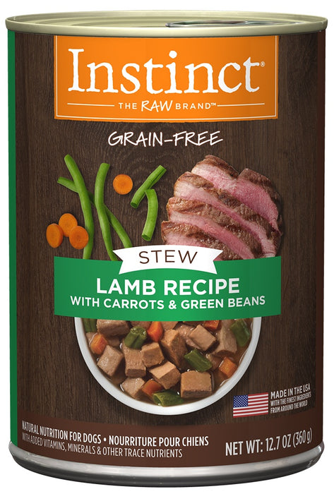 Instinct Grain Free Stews Lamb with Carrots and Green Beans Recipe Natural Canned Dog Food