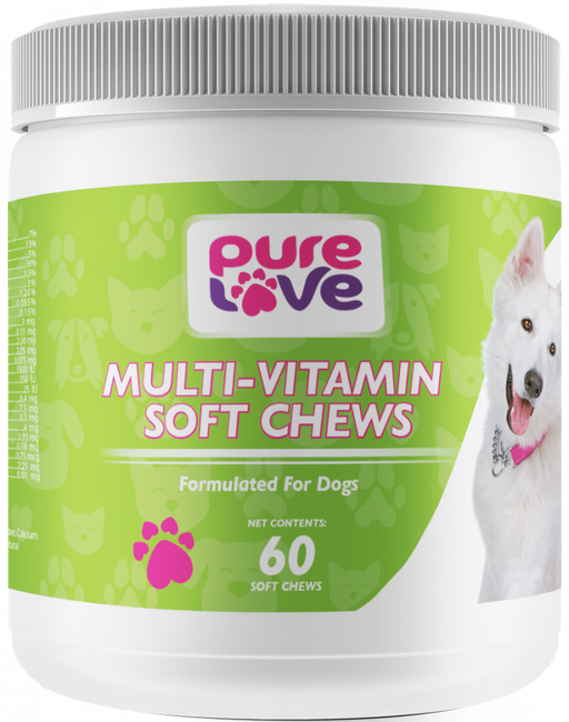 Pure Love Heart Shaped Multi-Vitamin Soft Chews for Dogs