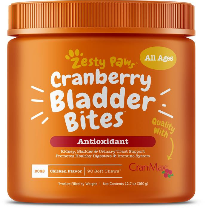 Zesty Paws Cranberry Bites for Urinary, Kidney And Bladder Support Soft Chews For Dogs
