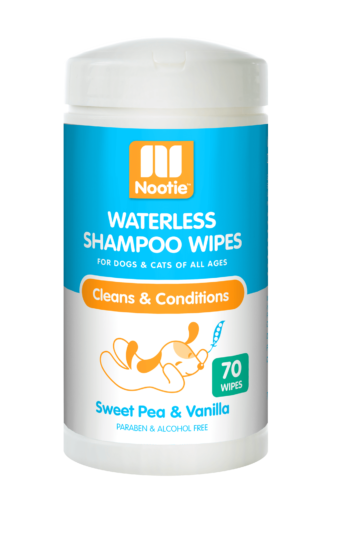 Nootie Sweet Pea & Vanilla Waterless Shampoo Wipes For Dogs & Cats