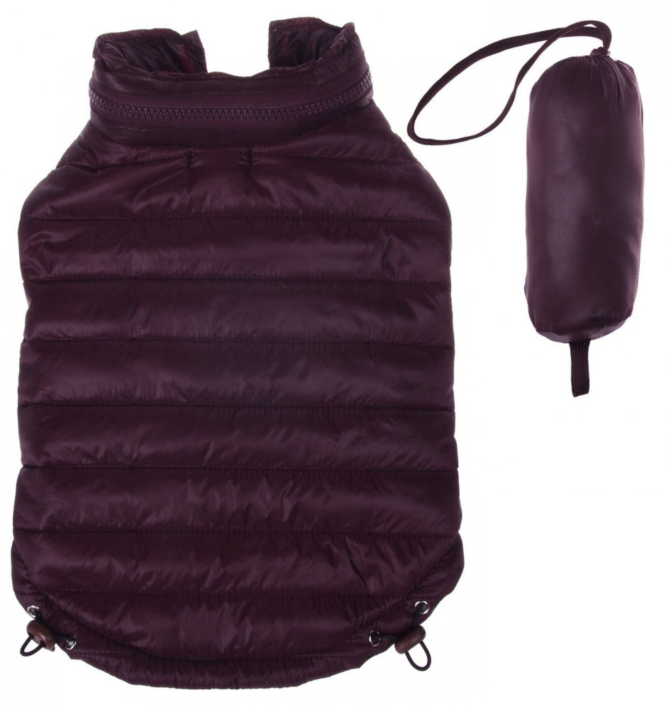 Pet Life Adjustable Dark Coco Brown Sporty Avalanche Dog Coat with Pop Out Zippered Hood