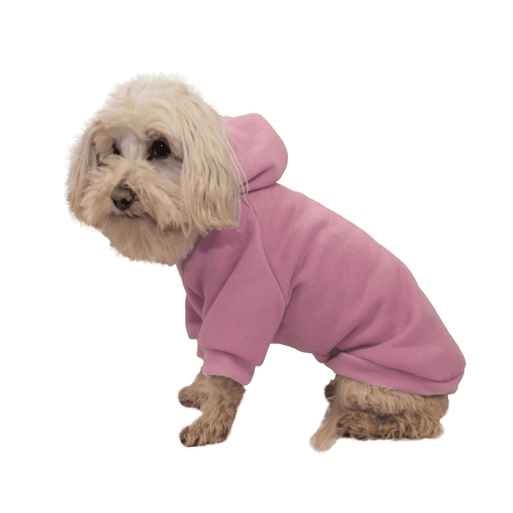 Pet Life Fashion Plush Cotton Hooded Pink Dog Sweater