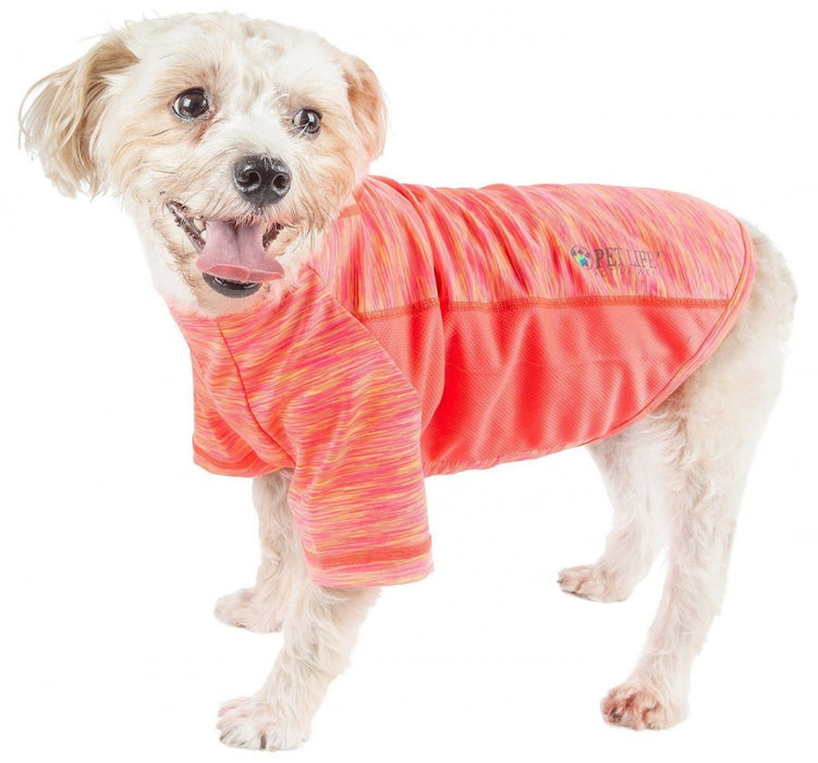 Pet Life Active Warf Speed Sporty Performance Dog T-Shirt in Neon Orange