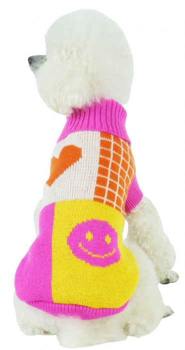 Pet Life Lovable Bark Heavy Knitted Ribbed Dog Sweater