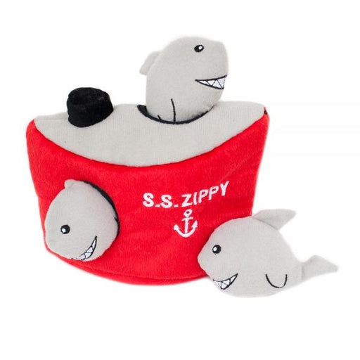 ZippyPaws Zippy Burrow Shark n' Ship Puzzle Dog Toy