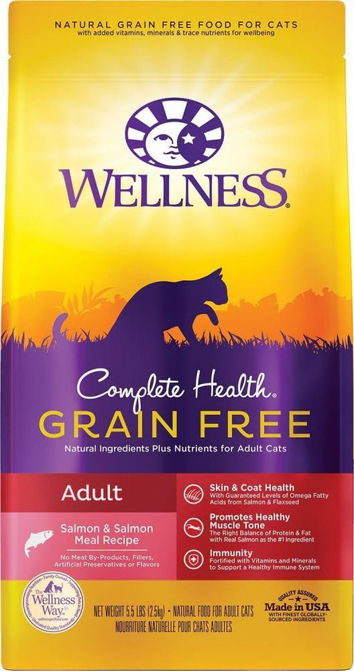 Wellness Complete Health Grain Free Adult Salmon & Salmon Liver Adult Dry Cat Food