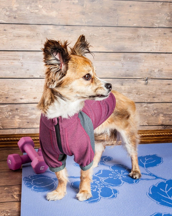 Pet Life Dog Helios Eboneflow Purple Flexible Performance Breathable Yoga Dog T-Shirt