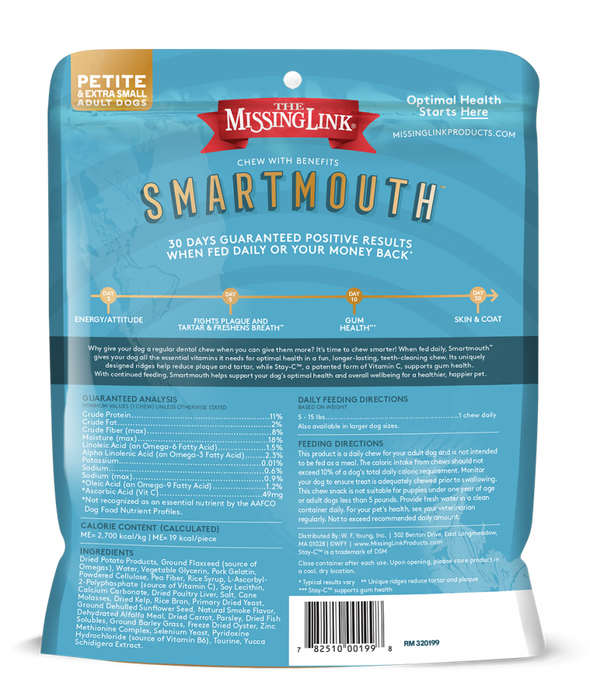 The Missing Link Smartmouth Dental Chews for Small Breed Dogs