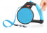 Wigzi Gel Handle Reflective Tape Blue Retractable Dog Leash