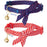 Blueberry Pet Sleek Handsome Diagonal Striped Adjustable Breakaway Cat Collar with Bowtie and Bell 2 Pack