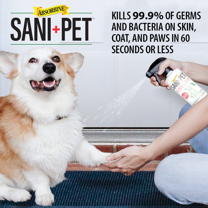 SaniPet Pet Safe Sanitizing Coat and Paw Spray, Alcohol Free