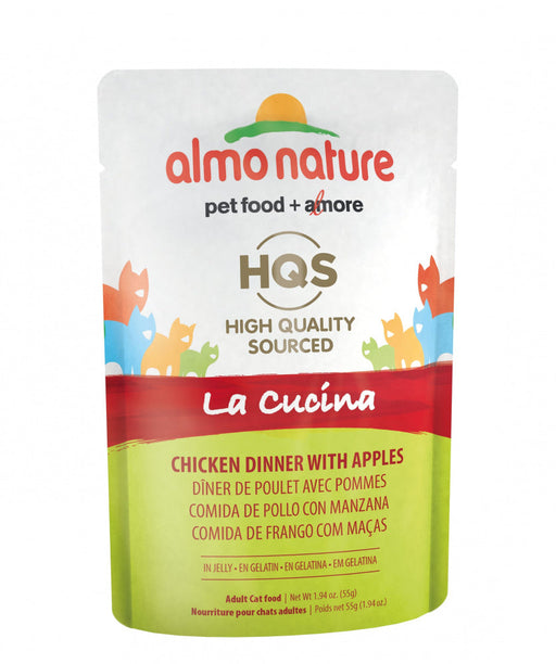 Almo Nature HQS La Cucina Chicken Dinner With Apple In Jelly Wet Cat Food Packets