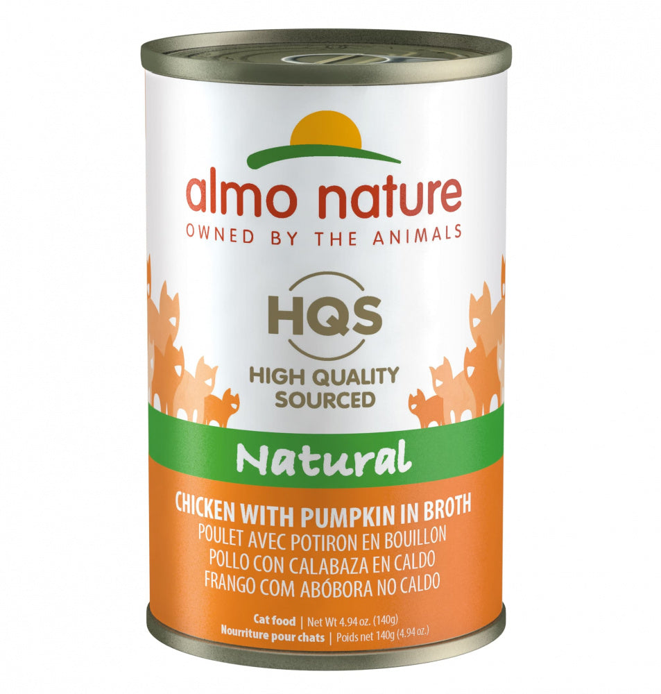 Almo Nature HQS Natural Cat Grain Free Additive Free Chicken with Pumpkin Canned Cat Food