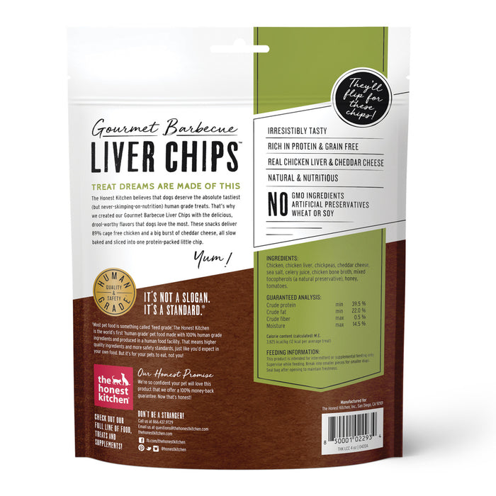 The Honest Kitchen Gourmet Barbecue Liver Chips Chicken Liver & Cheddar Recipe Dog Treats