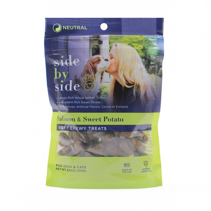 Side By Side Salmon & Sweet Potato Soft Chew Training Treats Neutral Treats for Dogs & Cats