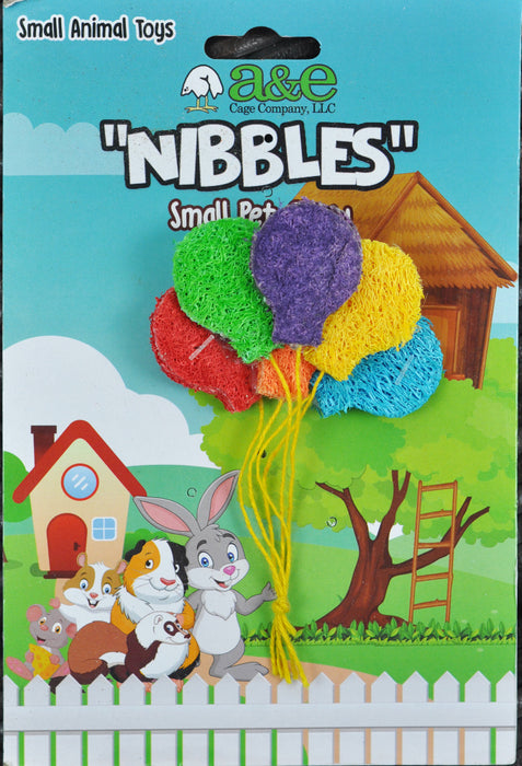 A & E Nibbles Loofah Balloon Small Animal Toy