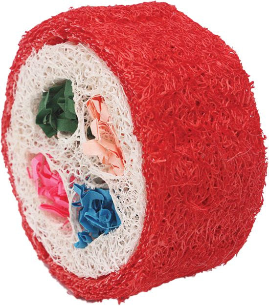 A & E Nibbles Loofah Dlx Sushi Roll Small Animal Toy