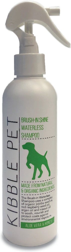 Kibble Pet Brush In Shine Waterless ShampooAloe Vera Honey
