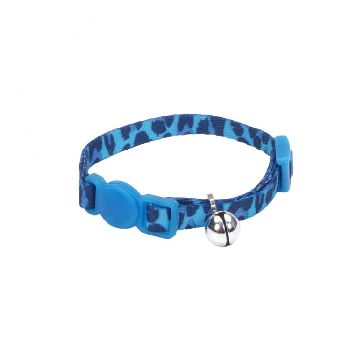 Coastal Pet Products Lil Pals Adjustable Breakaway Kitten Collar Blue Leopard