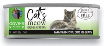 Dave's Pet Food Grain Free Cats Meow Farmyard Fowl Canned Cat Food
