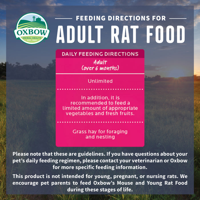 Oxbow Animal Health Garden Select Adult Rat Food Garden Inspired Recipe for Adult Rats