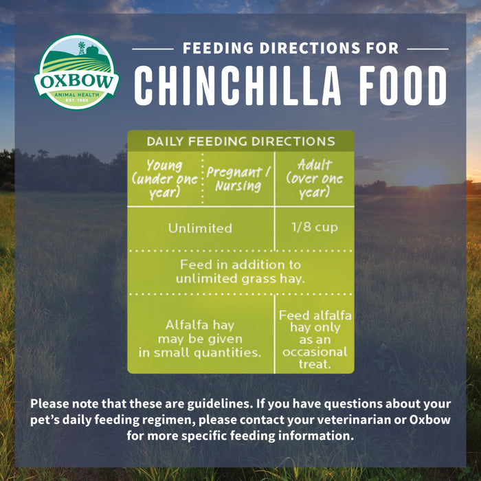 Oxbow Animal Health Garden Select Chinchilla Food Garden Inspired Recipe for Chinchillas Of All Ages