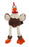 Go Dog Checkers Skinny Brown Rooster with Chew Guard Technology Durable Plush Squeaker Dog Toy Mini Just for Me