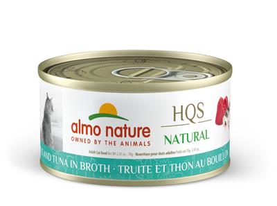 Almo Nature HQS Natural Trout And Tuna In Broth Canned Cat Food: 2.47- Oz Cans, Case of 24
