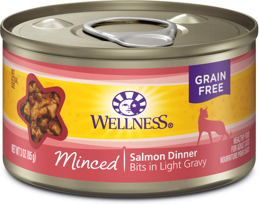 Wellness Grain Free Natural Minced Salmon Dinner Wet Canned Cat Food