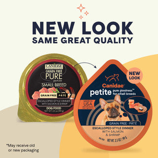Canidae Grain Free PURE Petite Small Breed Escalloped Style Dinner Pate with Salmon and Shrimp Wet Dog Food